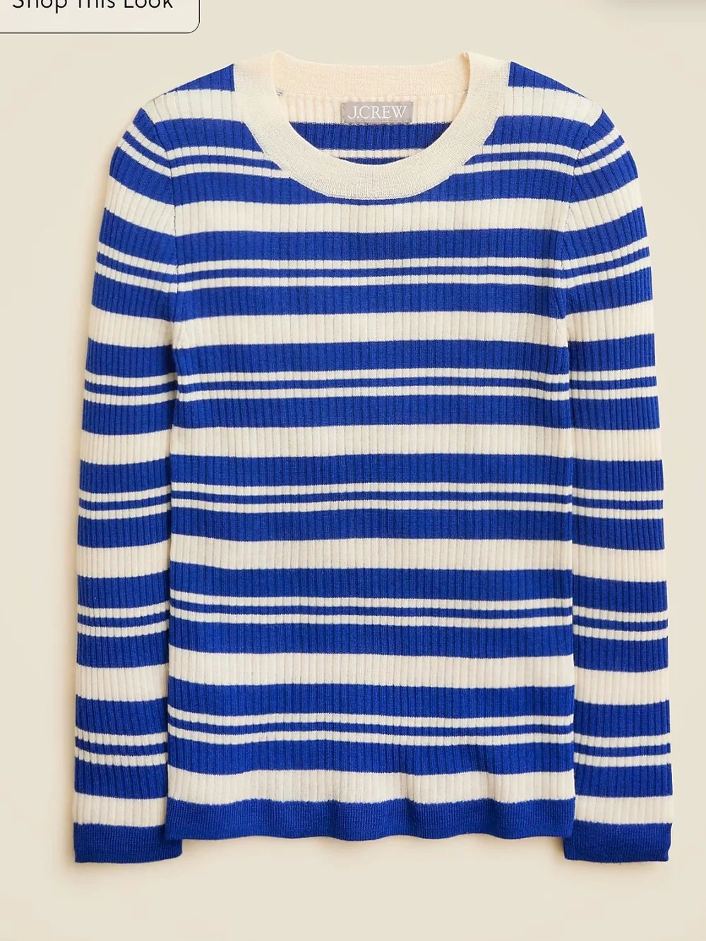 J.Crew Carolyn Merino Wool three-quarter sleeve stripe sweater size Medium
